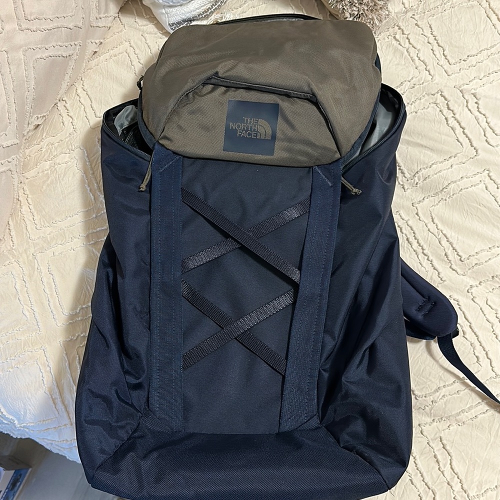 North face top loading backpack